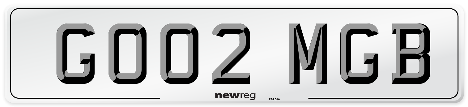 GO02 MGB Number Plate from New Reg